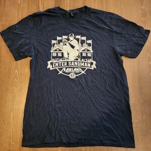 Mens XL Mavy Blue Mariano Rivera T Shirt Enter Sandman #42 HOF Induction 2019